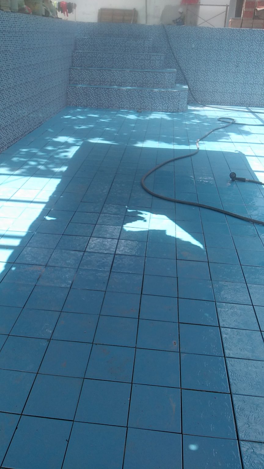 Swimming Pool Tiling works.